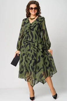 Платье 7122А принт олива EVA GRANT
