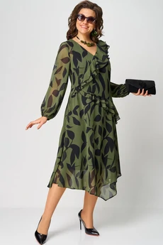 Платье 7122А принт олива EVA GRANT
