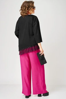 Блузка 7148-1 черный EVA GRANT