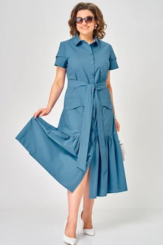 Платье 7168Е цвет джинс EVA GRANT