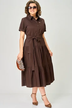Платье 7168С шоколад EVA GRANT