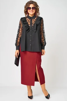 Блузка 7174-1В черный EVA GRANT