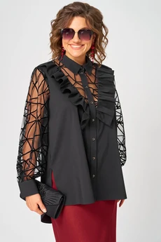 Блузка 7174-1В черный EVA GRANT