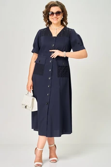 Платье 7200 синий EVA GRANT