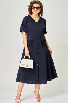 Платье 7200 синий EVA GRANT