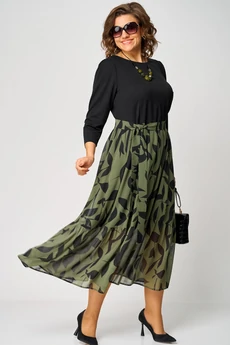 Платье 7216С принт олива EVA GRANT