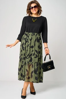 Платье 7216С принт олива EVA GRANT