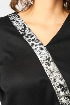 Платье 7220Н черный + серый EVA GRANT