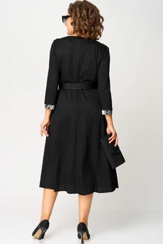 Платье 7220Н черный + серый EVA GRANT