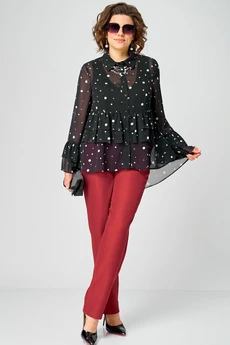 Блузка 7221 принт горох EVA GRANT