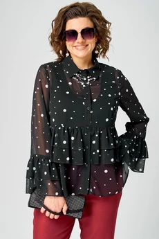 Блузка 7221 принт горох EVA GRANT