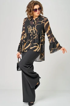 Блузка 7221 принт ленты EVA GRANT