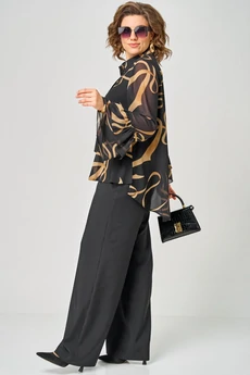 Блузка 7221 принт ленты EVA GRANT