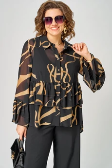 Блузка 7221 принт ленты EVA GRANT