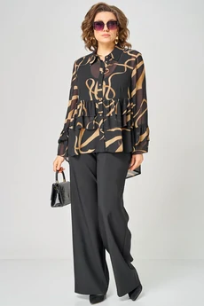 Блузка 7221 принт ленты EVA GRANT