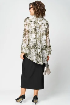 Блузка 7221 принт олива EVA GRANT