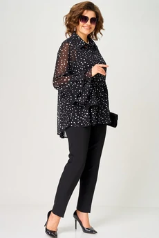 Блузка 7221С принт мелкий горох EVA GRANT