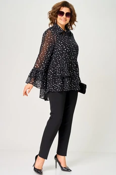 Блузка 7221С принт мелкий горох EVA GRANT