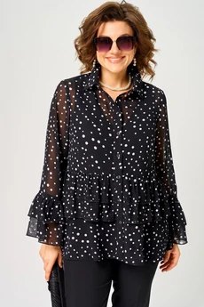 Блузка 7221С принт мелкий горох EVA GRANT