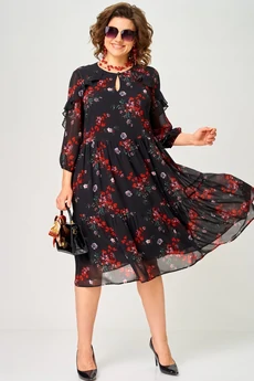 Платье 7281А цветочный принт EVA GRANT