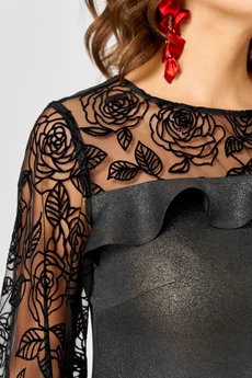 Платье 7284С графит + черный EVA GRANT