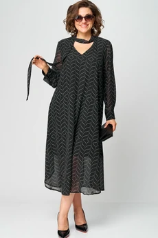 Платье 7293 черная абстракция EVA GRANT
