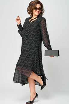 Платье 7293 черная абстракция EVA GRANT