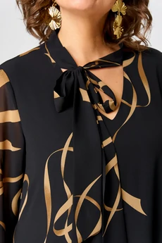 Платье 7293 черный с принтом EVA GRANT