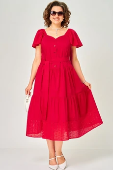 Платье 7297С красный EVA GRANT