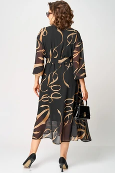 Платье 7322 черный с принтом EVA GRANT
