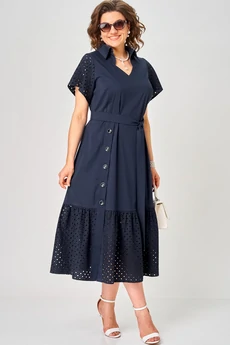 Платье 7325 темно-синий EVA GRANT