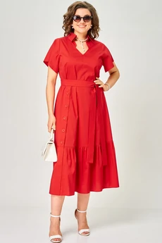 Платье 7325В красный EVA GRANT