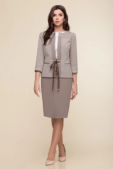 *Костюм с юбкой 3351 бежевый Elady