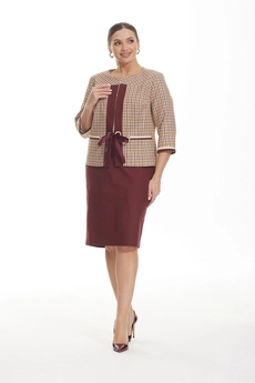 Костюм с юбкой 3351 бордо Elady