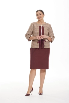 Костюм с юбкой 3351 бордо Elady