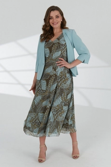 Костюм с платьем 4089 бирюзовый Elady