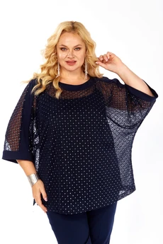 Блузка 2420а темно-синий Элль-стиль