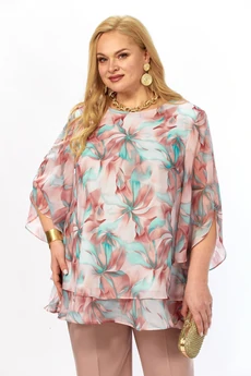 Блузка 2213-14а мятно-бордовый Элль-стиль