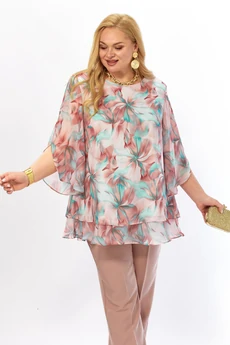 Блузка 2213-14а мятно-бордовый Элль-стиль