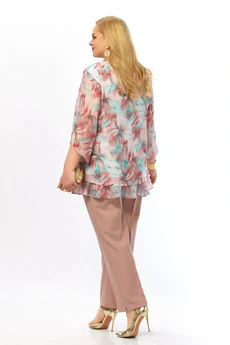 Блузка 2213-14а мятно-бордовый Элль-стиль