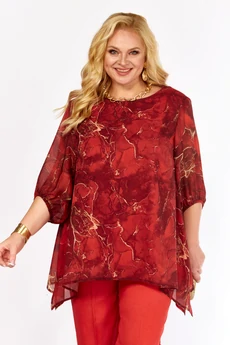 Блузка 2263-13а красный Элль-стиль