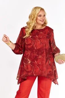 Блузка 2263-13а красный Элль-стиль
