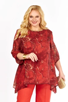 Блузка 2263-13а красный Элль-стиль
