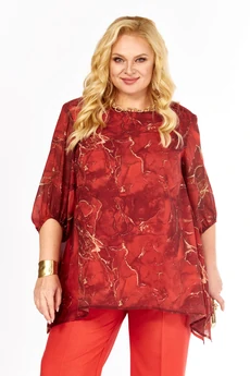Блузка 2263-13а красный Элль-стиль