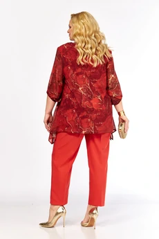 Блузка 2263-13а красный Элль-стиль