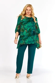 Костюм брючный 2263-14 изумруд Элль-стиль