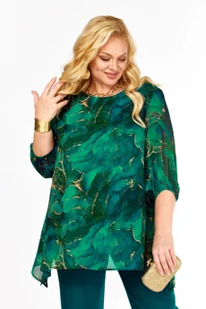 Блузка 2263-14а изумруд Элль-стиль