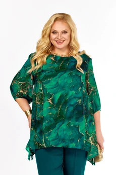 Блузка 2263-14а изумруд Элль-стиль