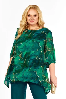 Блузка 2263-14а изумруд Элль-стиль