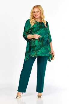 Костюм брючный 2263-14 изумруд Элль-стиль